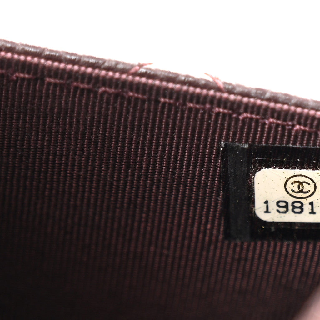 Caviar Quilted Wallet on Chain WOC Burgundy