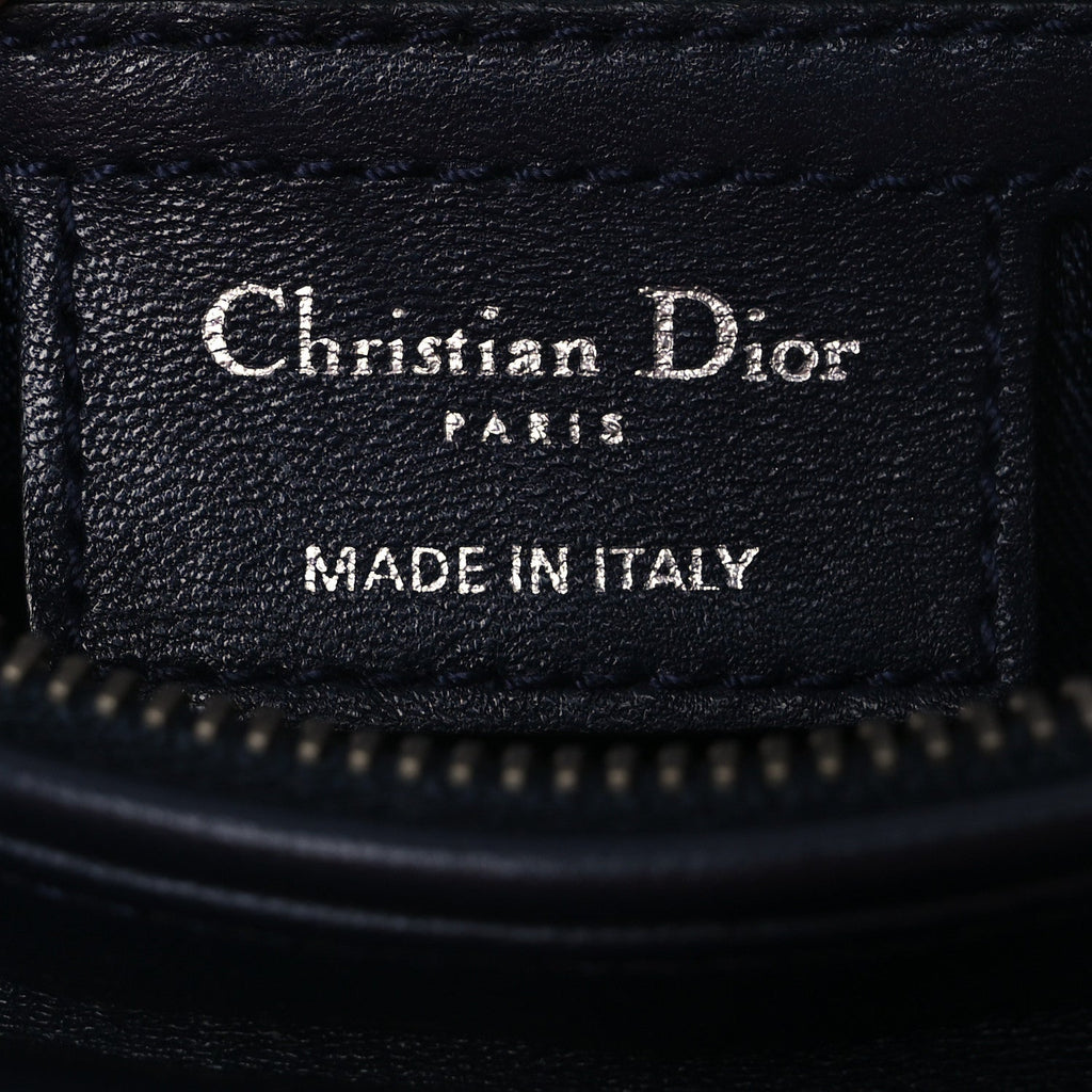 Lambskin Cannage Medium Lady Dior Navy Blue