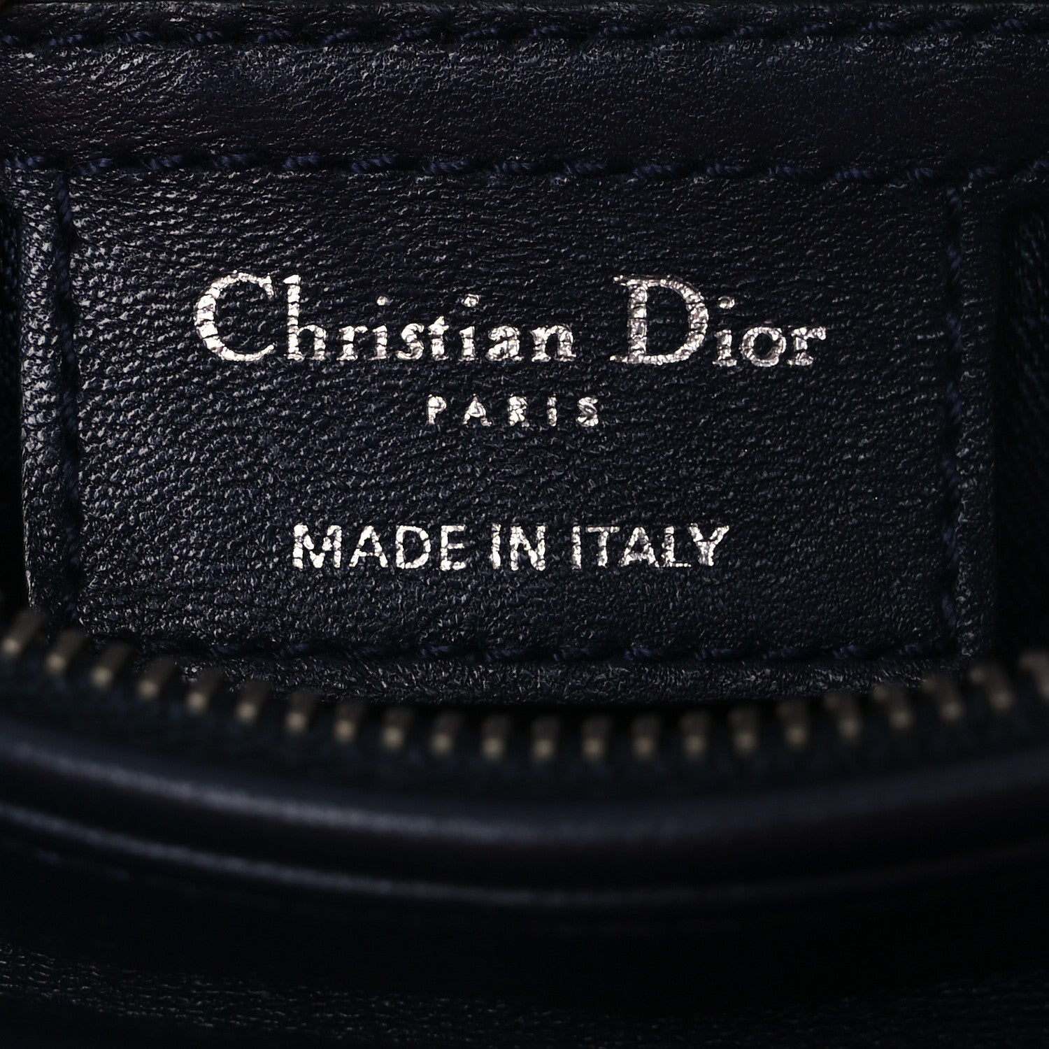 Lambskin Cannage Medium Lady Dior Navy Blue