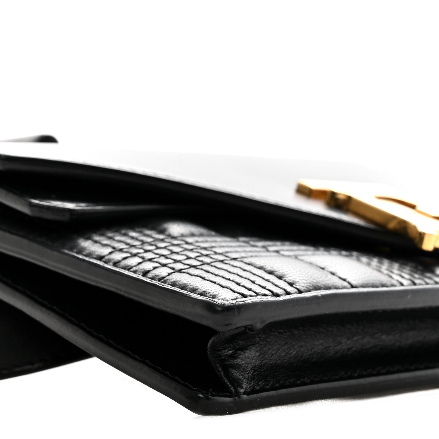 Smooth Calfskin Quilted Check TB Envelope Belt Bag Black