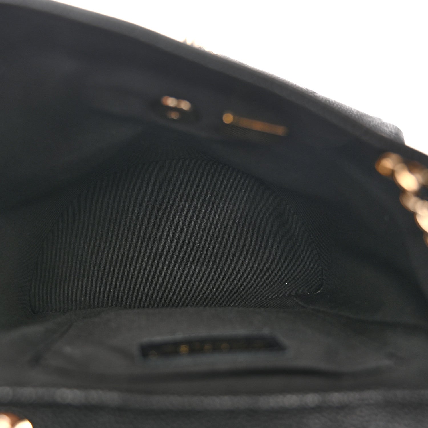 Shiny Caviar Quilted Medium Duma Pockets Drawstring Backpack Black