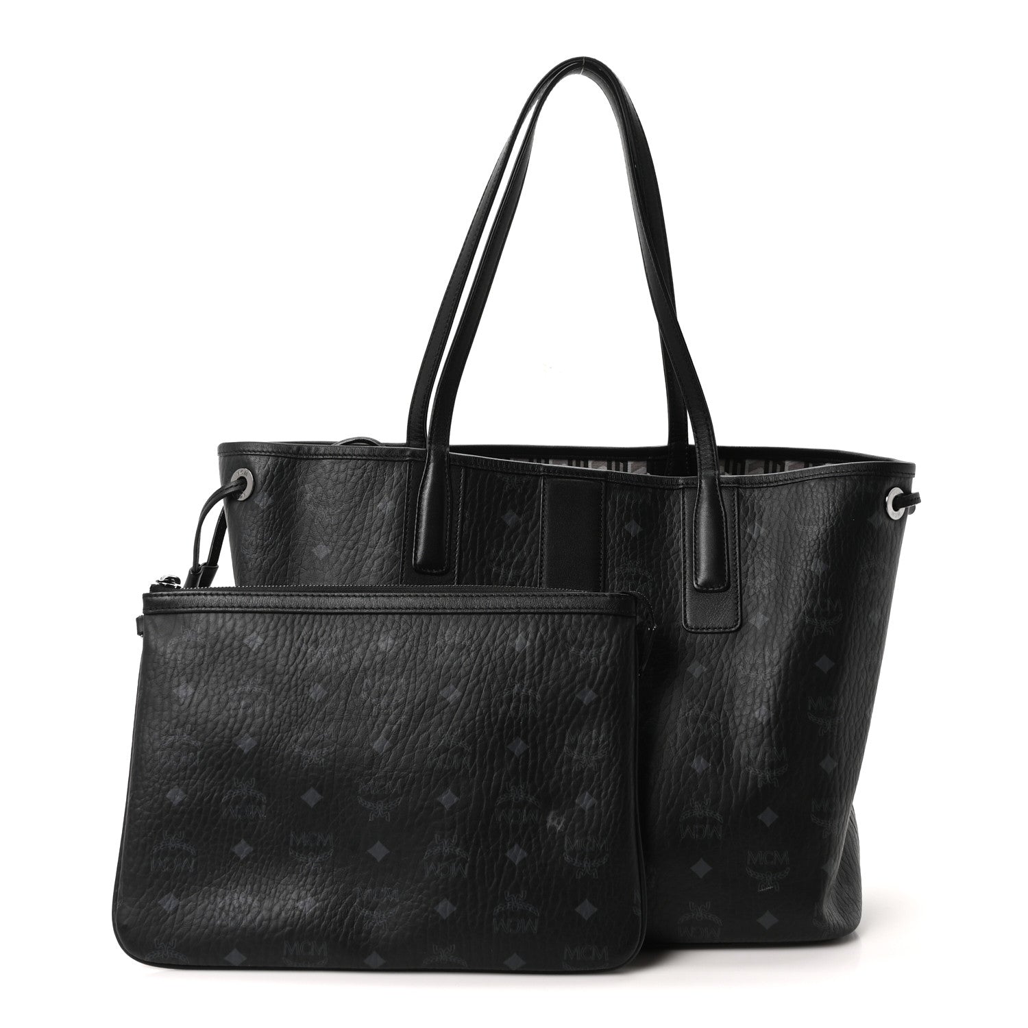 Visetos Medium Liz Reversible Shopper Tote Black
