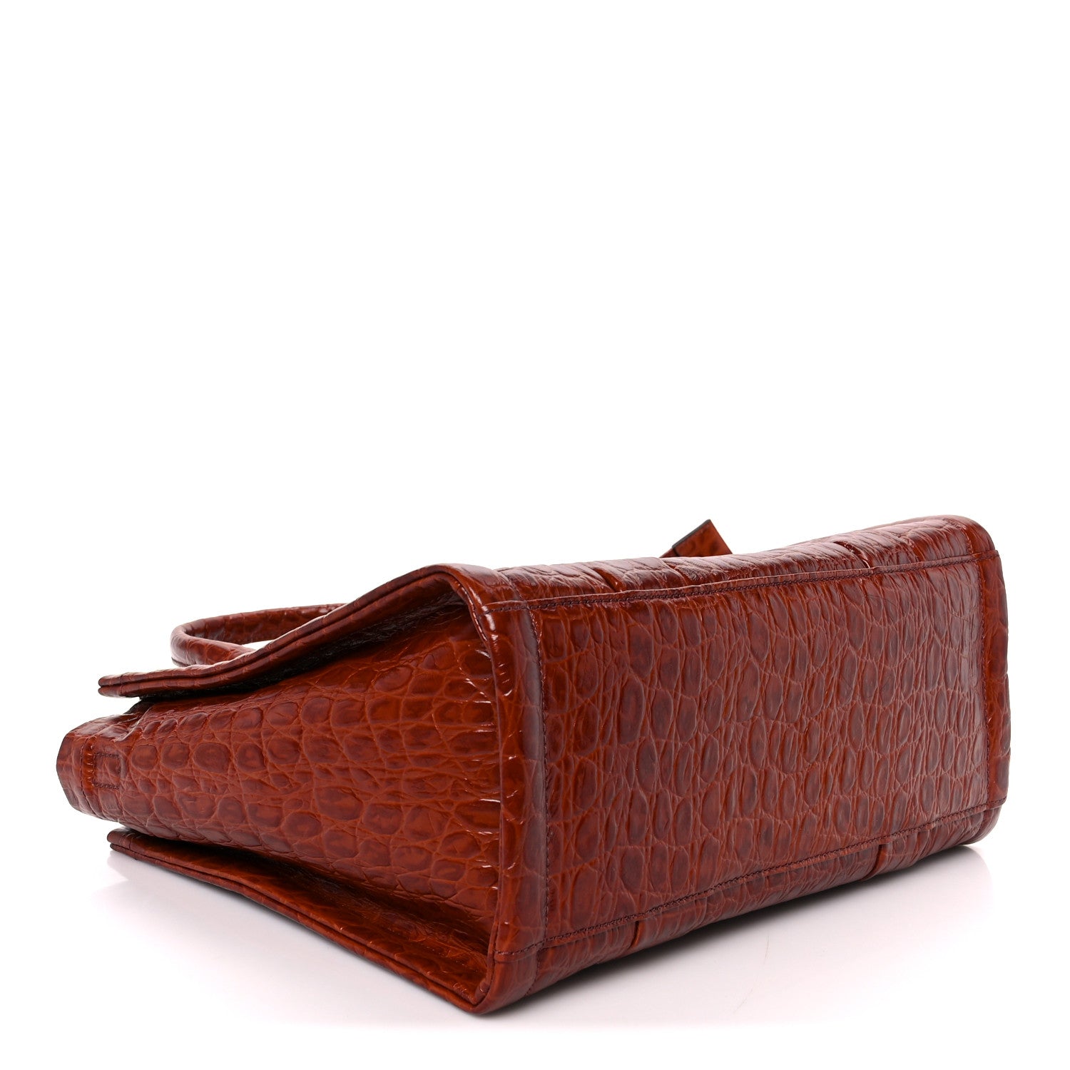 Croc Embossed Small The Tote Bag Spice Brown