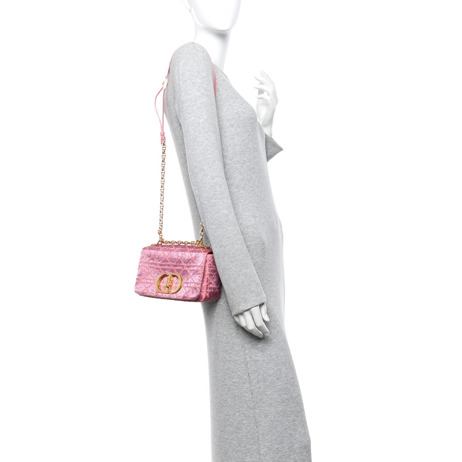 Calfskin Beaded Small Caro Bag Pink