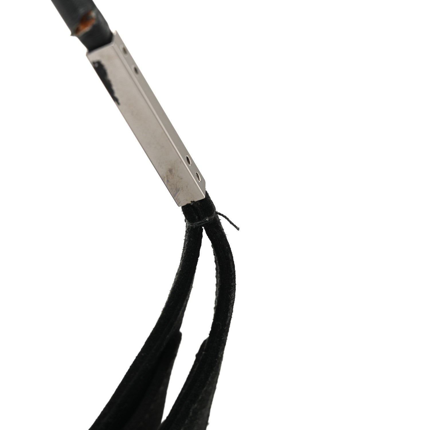Suede Logo Shoulder Bag Black