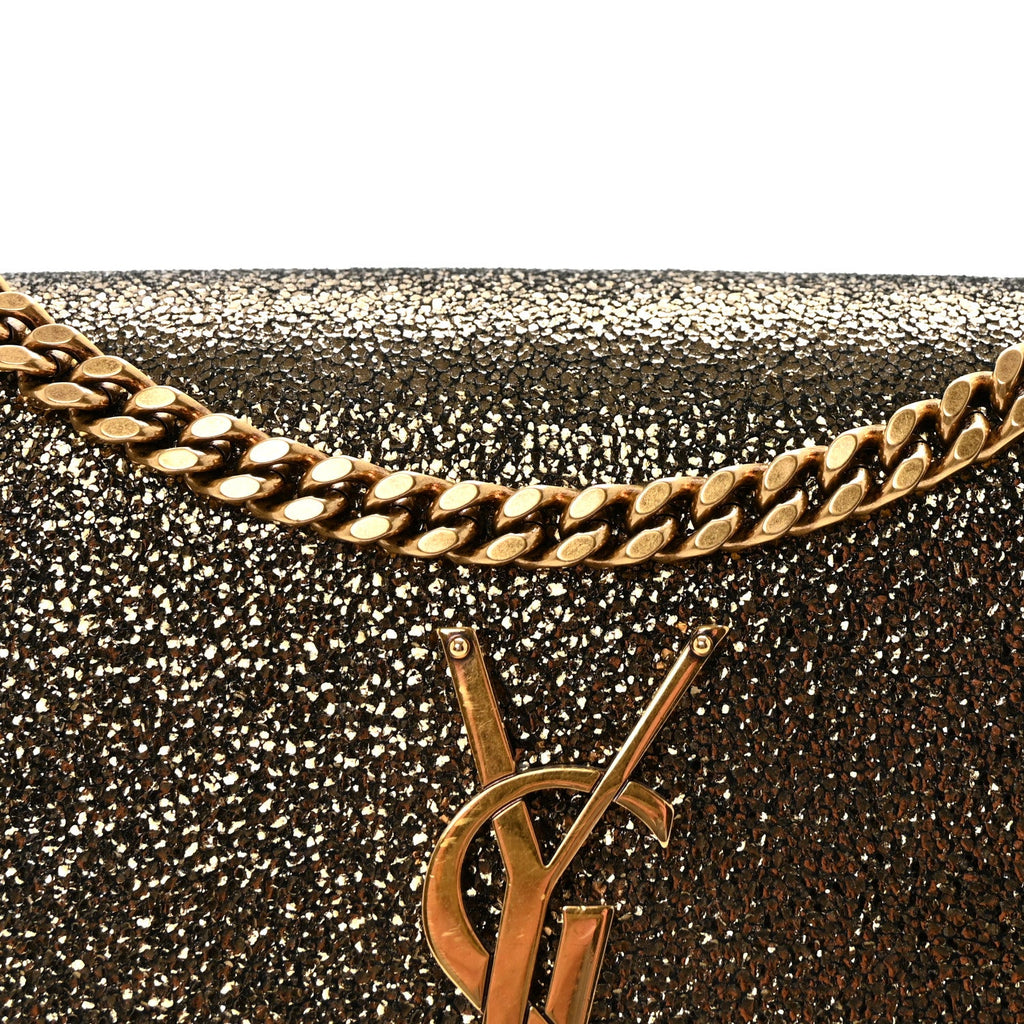 Metallic Calfskin Small Classic Monogram Kate Satchel Oro