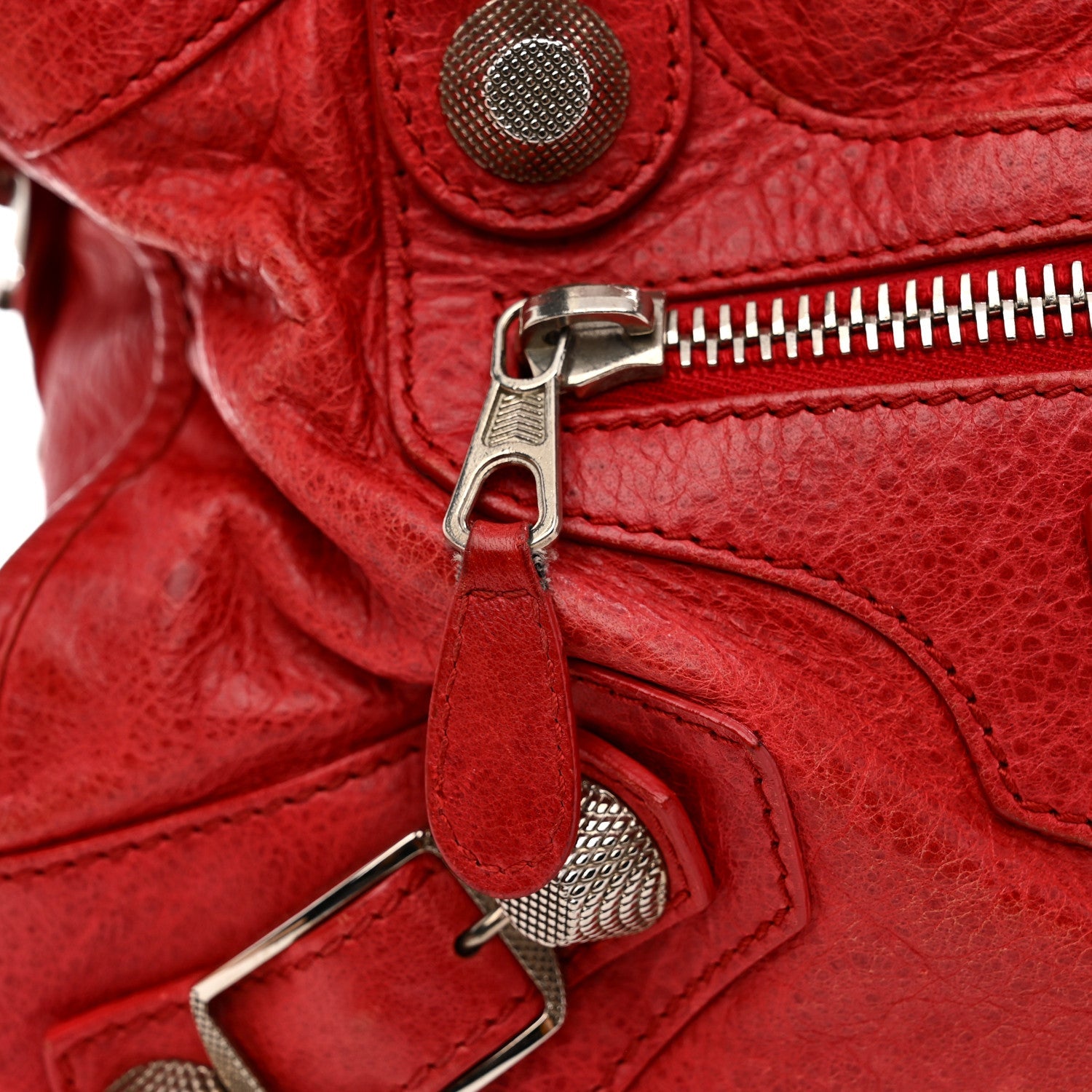Agneau Giant 21 Silver Hardware City Rouge Coquelicot