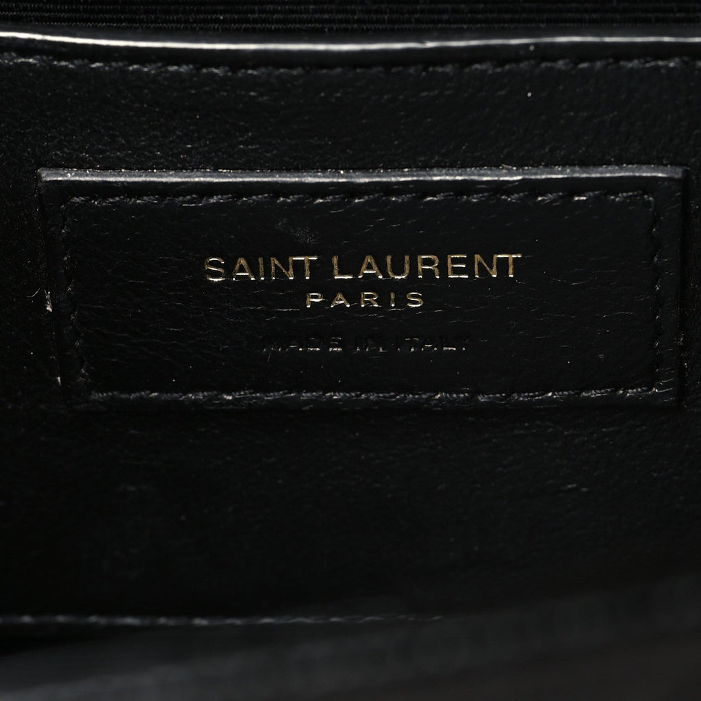 Grain De Poudre Textured Mixed Matelasse Triquilt Small Monogram Satchel Black