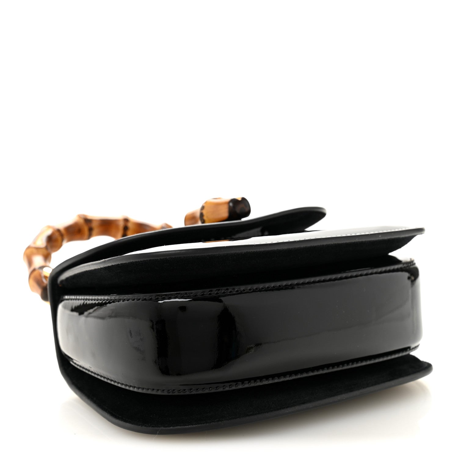 Patent Crystal Mini Bamboo 1947 Top Handle Chain Bag Black