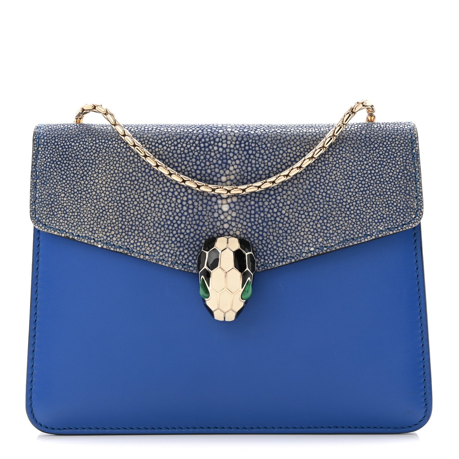 Galuchat Calfskin Serpenti Forever Crossbody Bag Blue