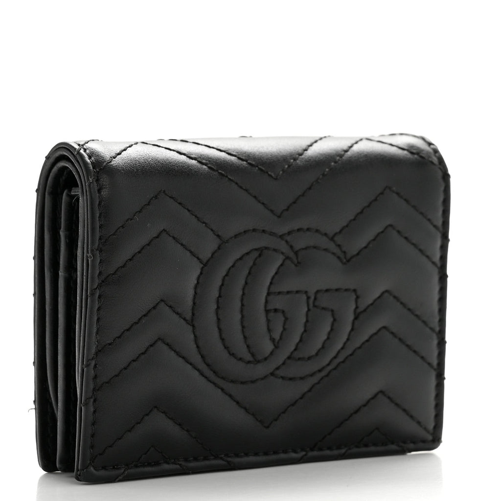 Calfskin Matelasse GG Marmont  Case Wallet Black