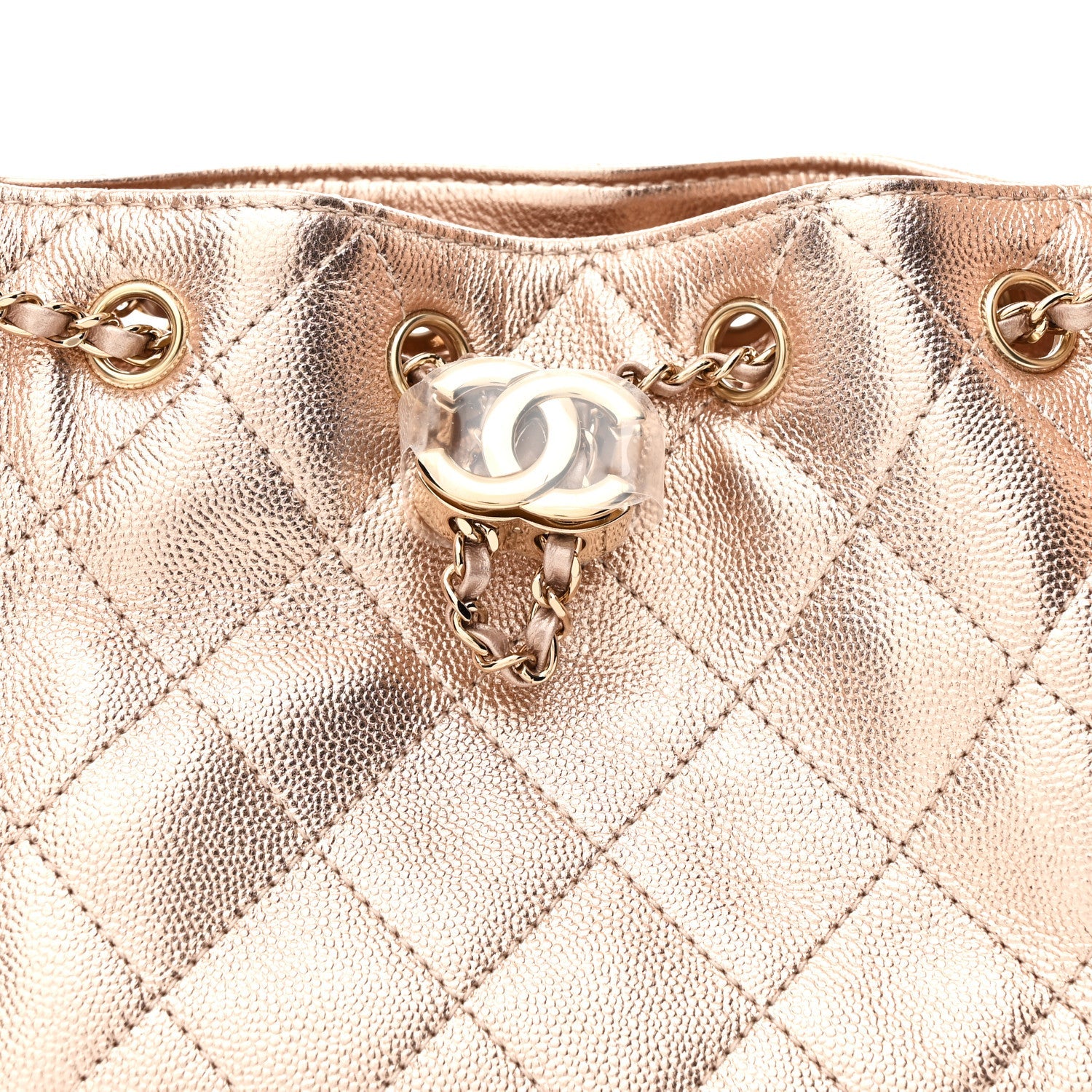 Metallic Caviar Quilted Mini Chanel 25 Handbag Copper
