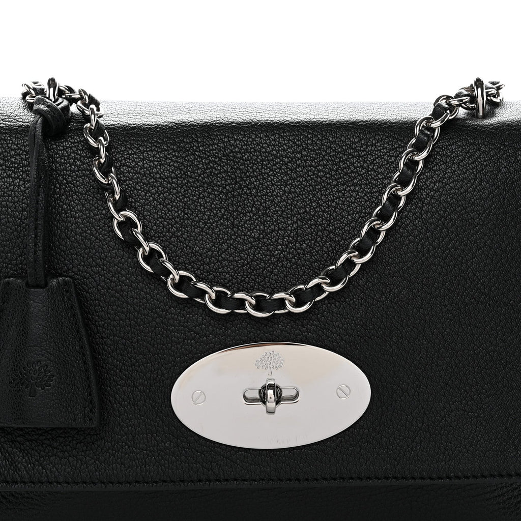 Small Classic Grain Calfskin Medium Lily Black