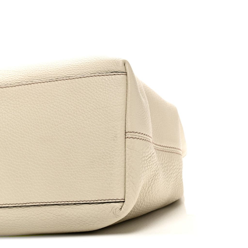 Pebbled Calfskin Medium Soho Chain Shoulder Bag  Off White