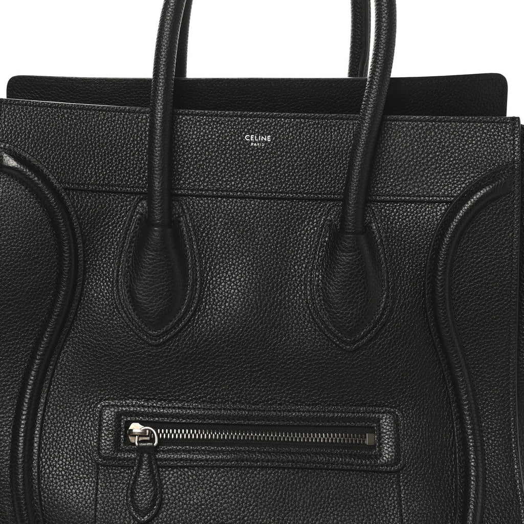 Drummed Calfskin Mini Luggage Black