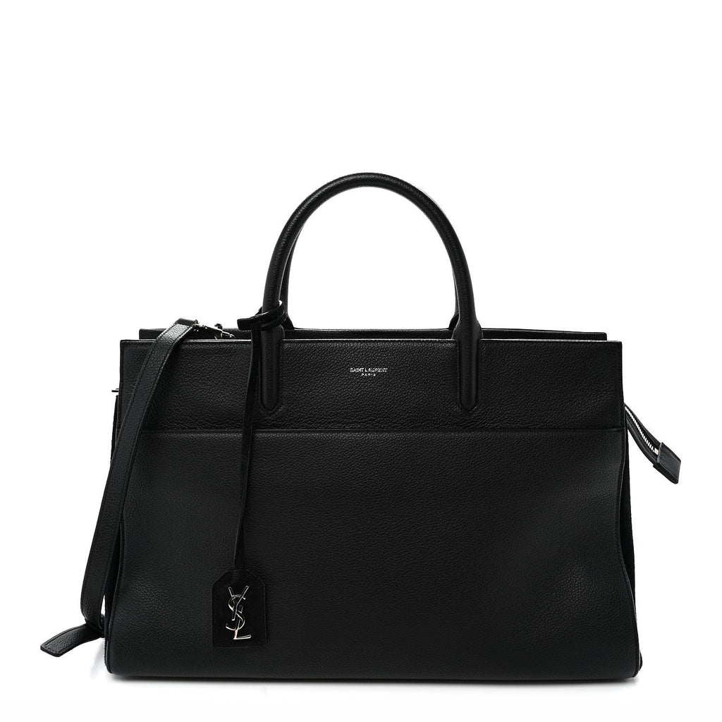 Grained Calfskin Medium Rive Gauche Cabas Black