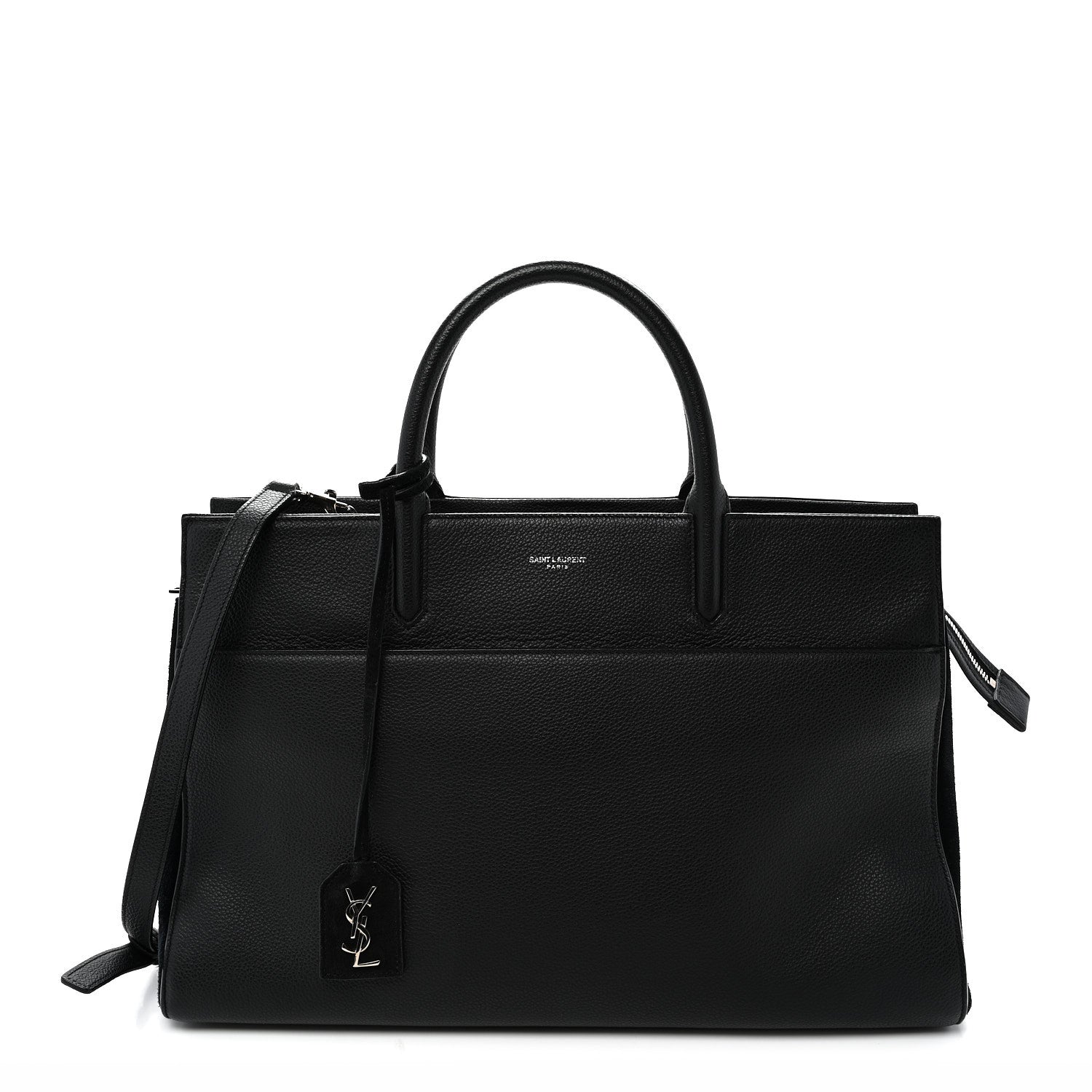 Grained Calfskin Medium Rive Gauche Cabas Black