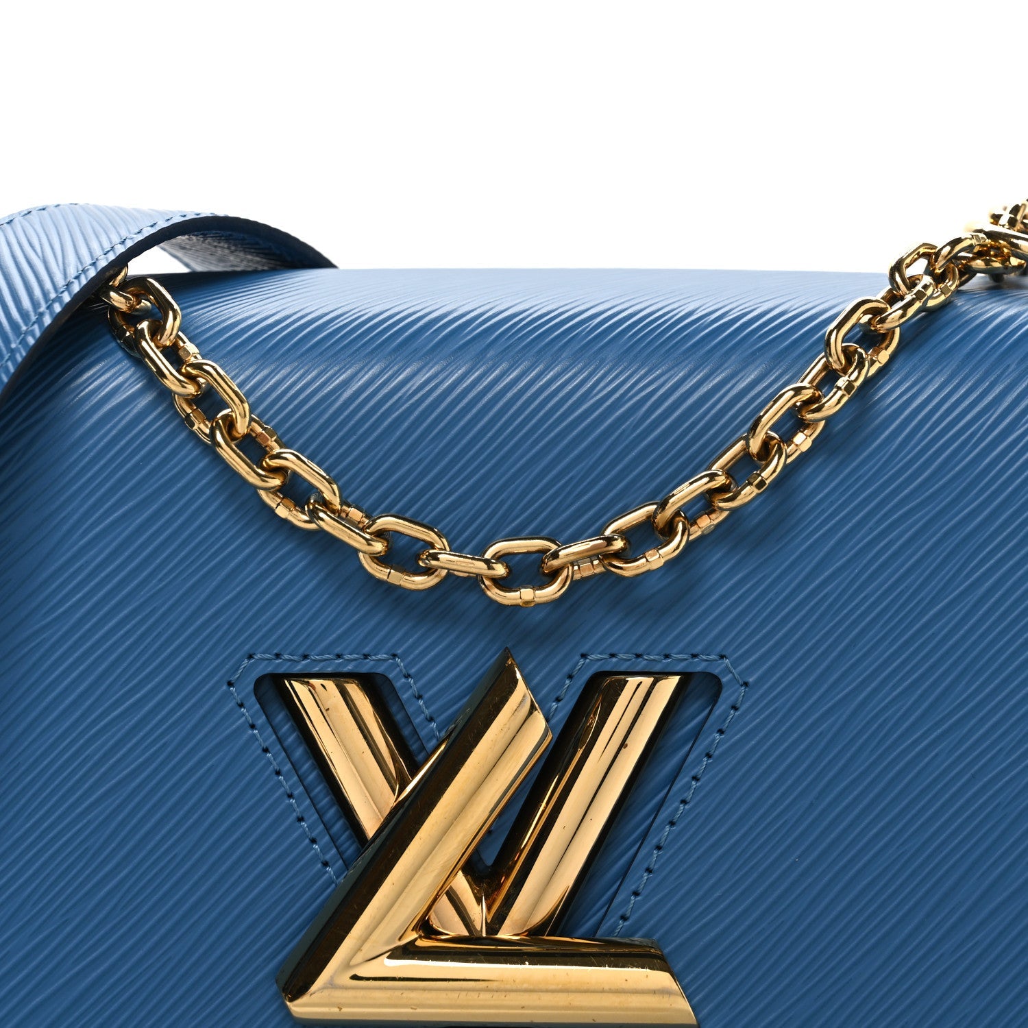 Epi Twist Shoulder Bag MM Blue Jean