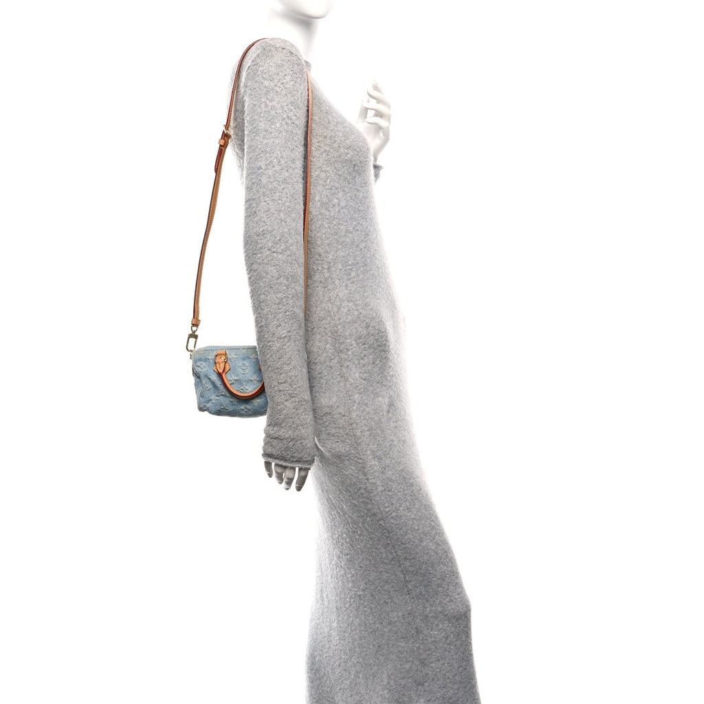 Monogram Denim Nano Speedy Sky Blue