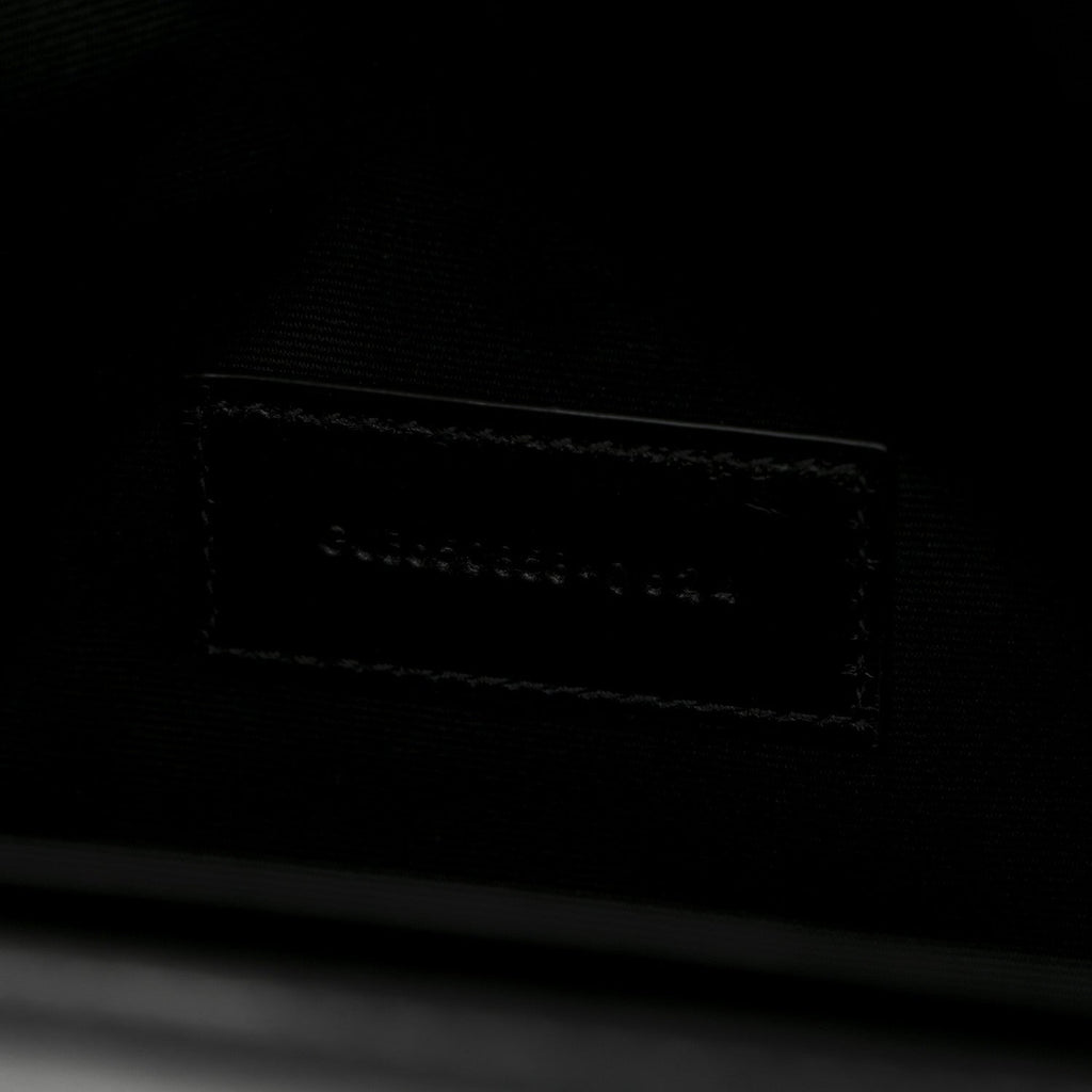 Calfskin Crocodile Embossed Monogram Cassandre Flap Pouch Black