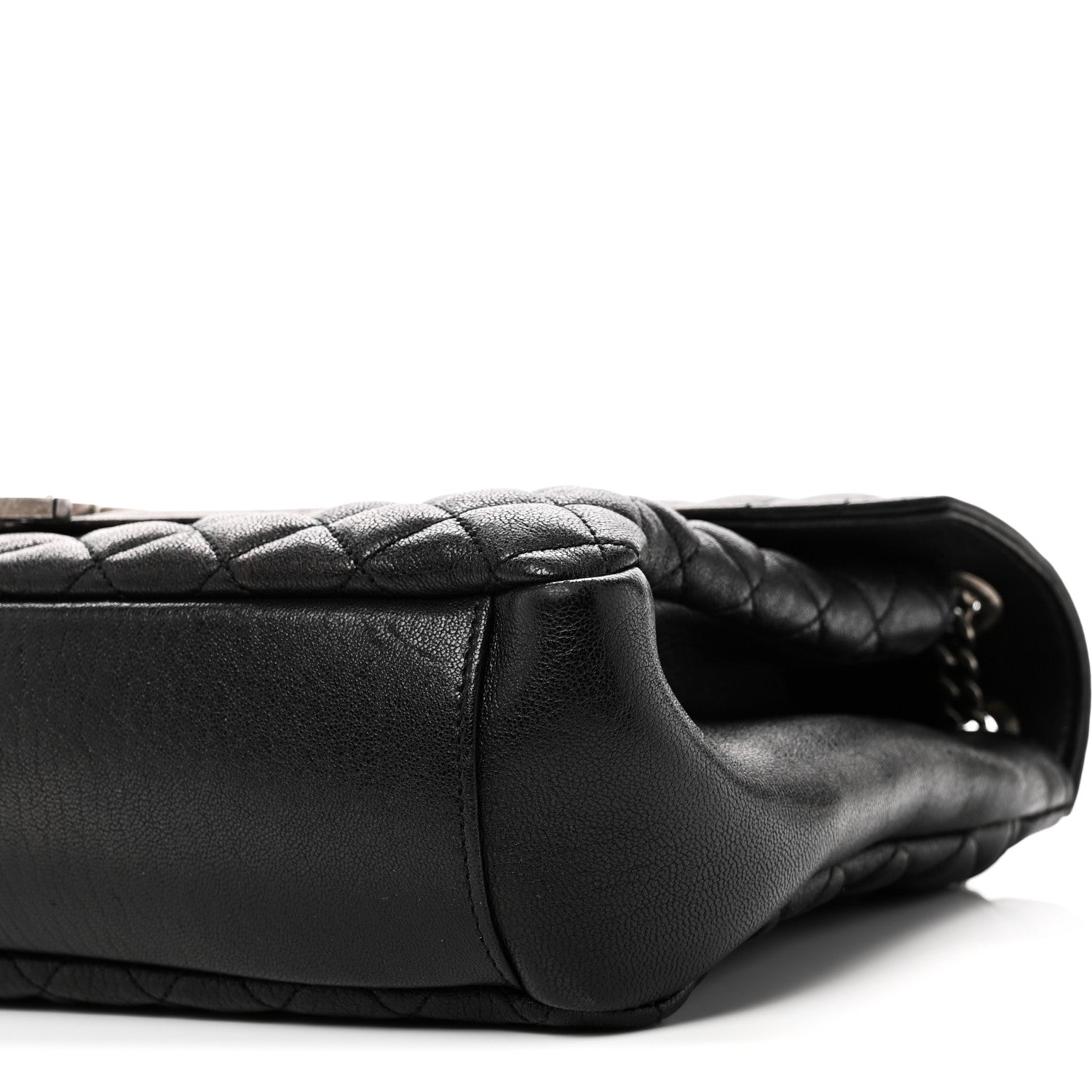 Calfskin Mixed Matelasse Triquilt Large Monogram Satchel Black