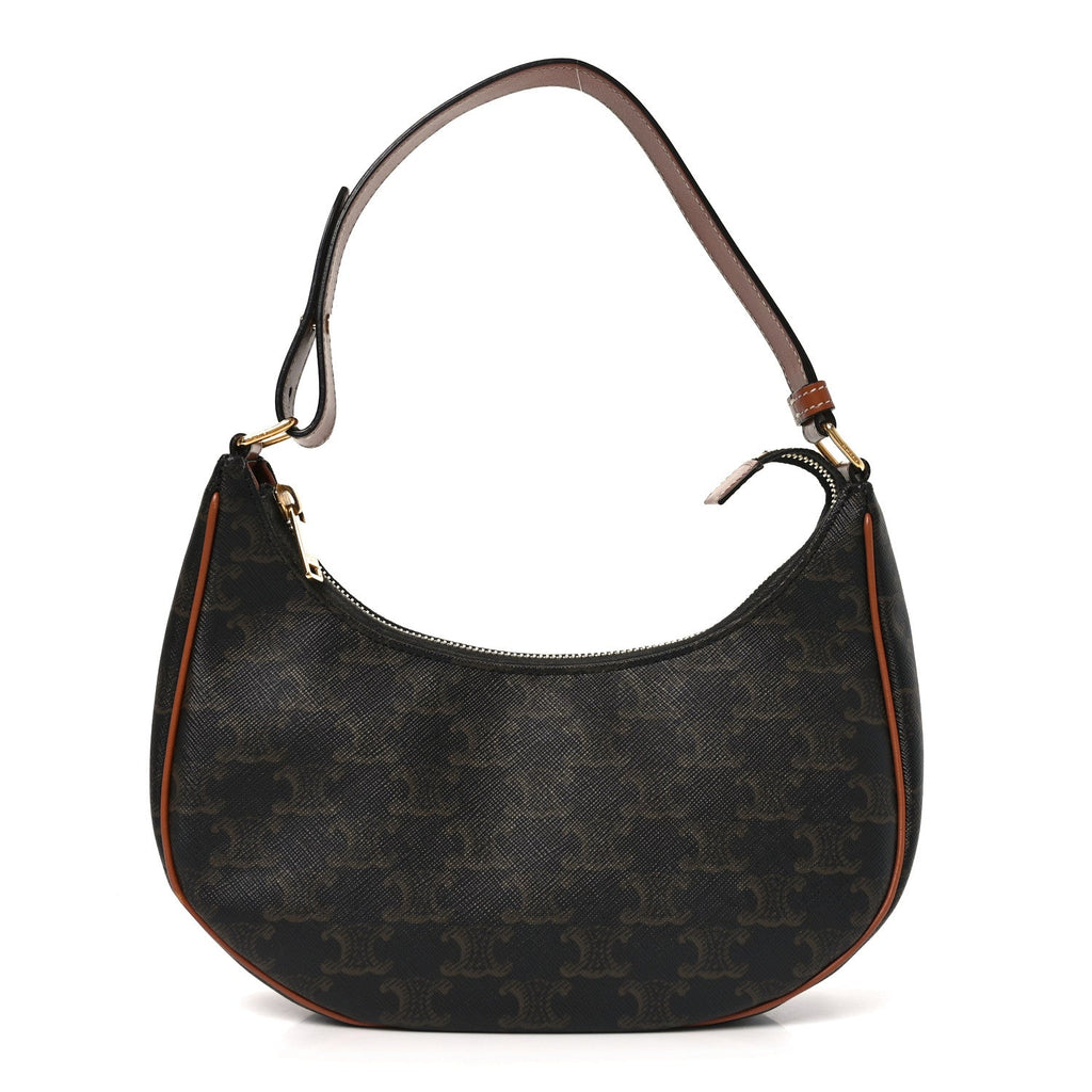 Triomphe Canvas Calfskin Ava Shoulder Bag Tan