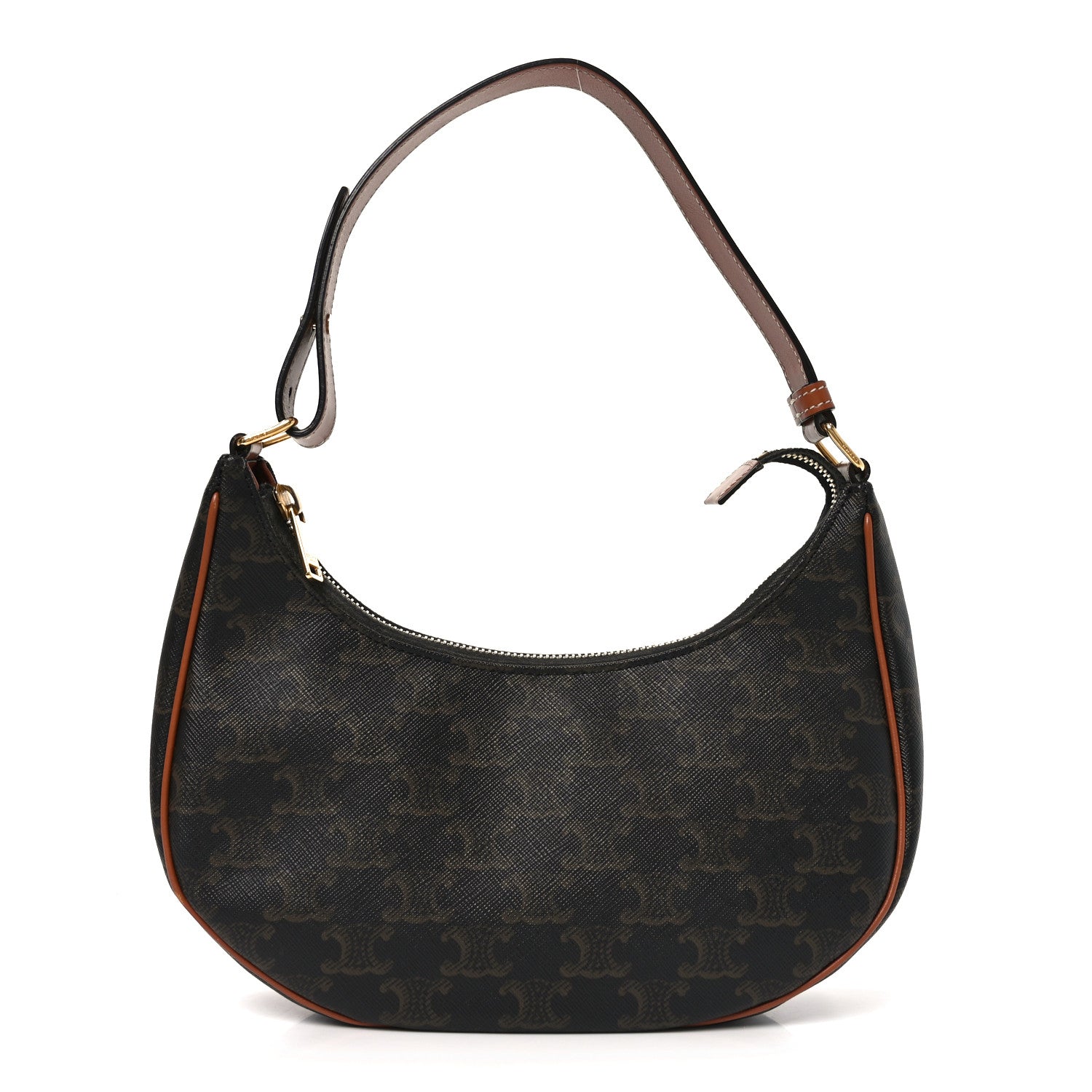 Triomphe Canvas Calfskin Ava Shoulder Bag Tan