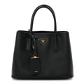 Saffiano Cuir Small Double Bag Black
