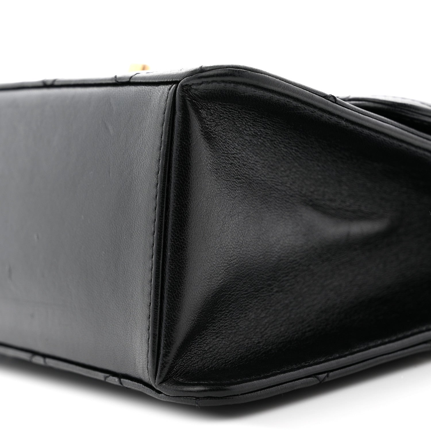 Lambskin Quilted CC Logo Mini Flap Black