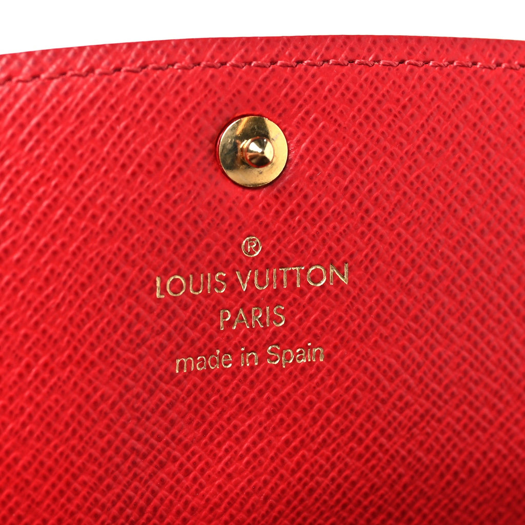 Damier Ebene Emilie Wallet Red