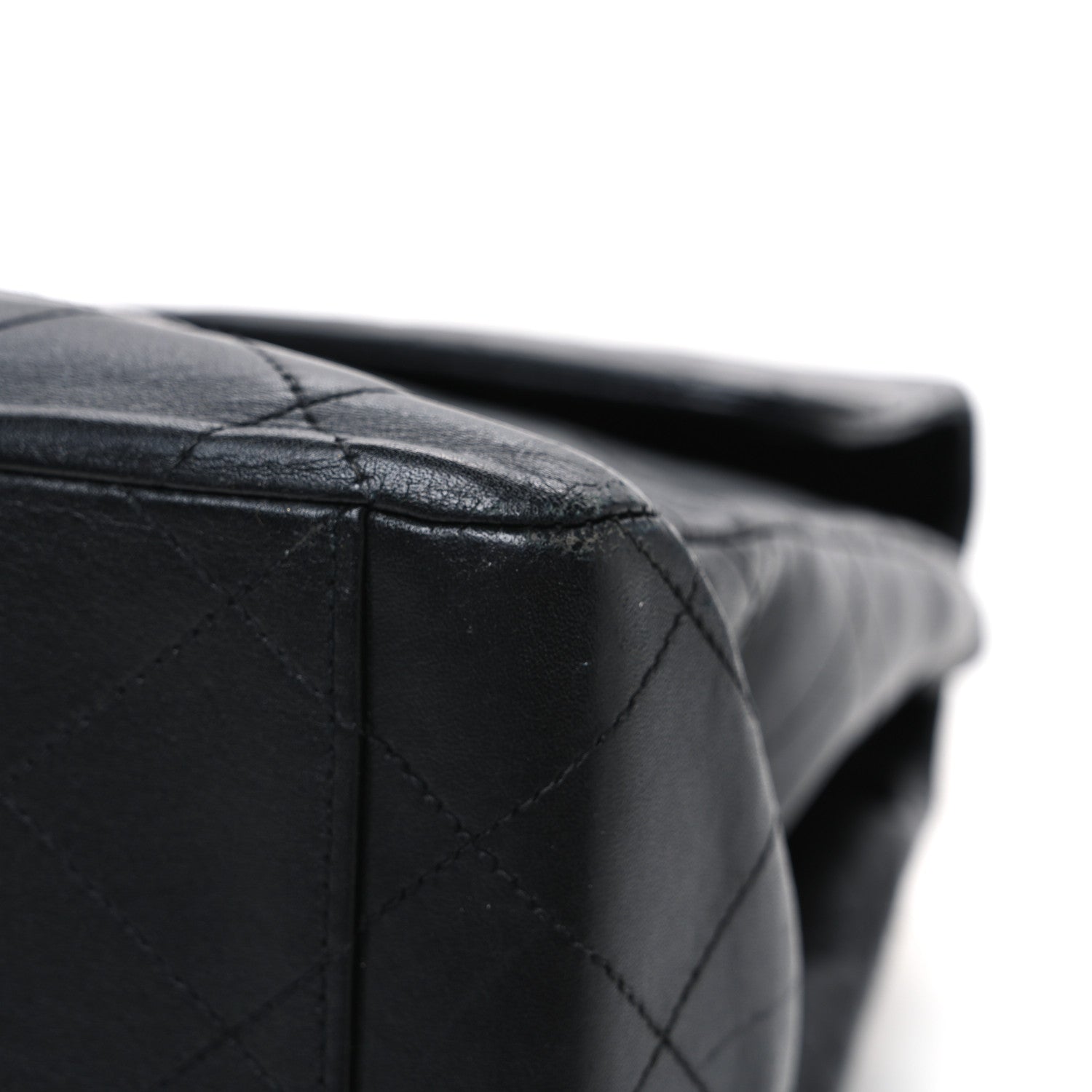 Lambskin Quilted XL Jumbo Single Flap Black