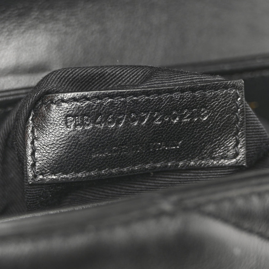 Calfskin Y Quilted Monogram Toy Loulou Crossbody Bag Black