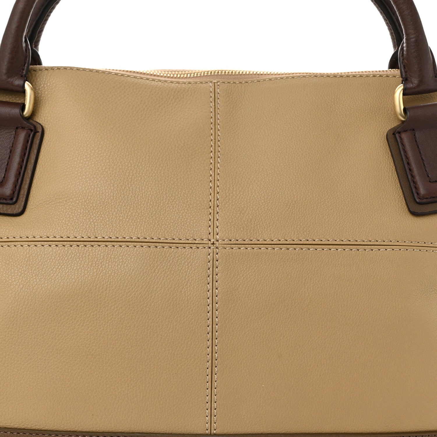 Calfskin Double Handles Hobo Brown
