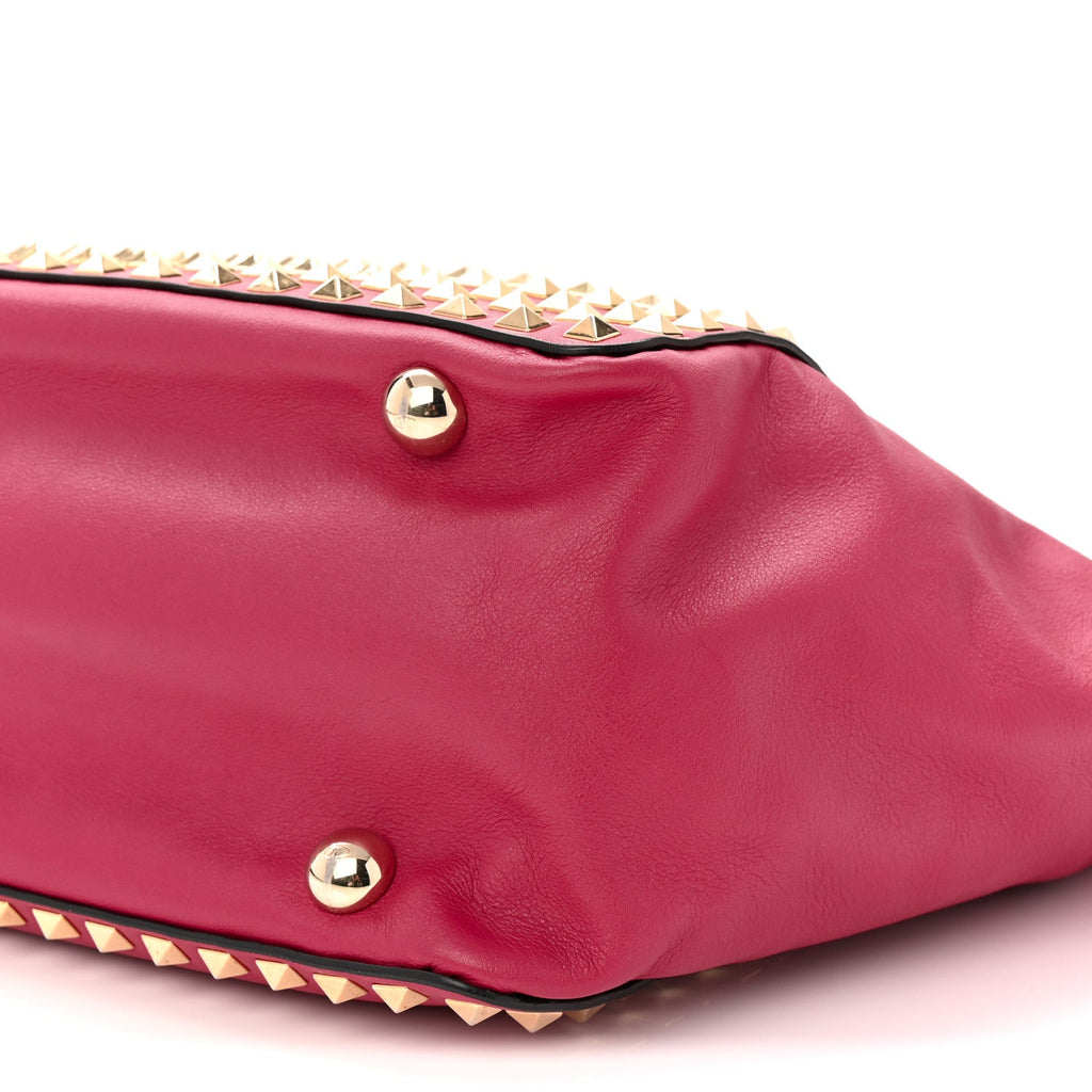 Vitello Medium Rockstud All Over Tote Cyclamin