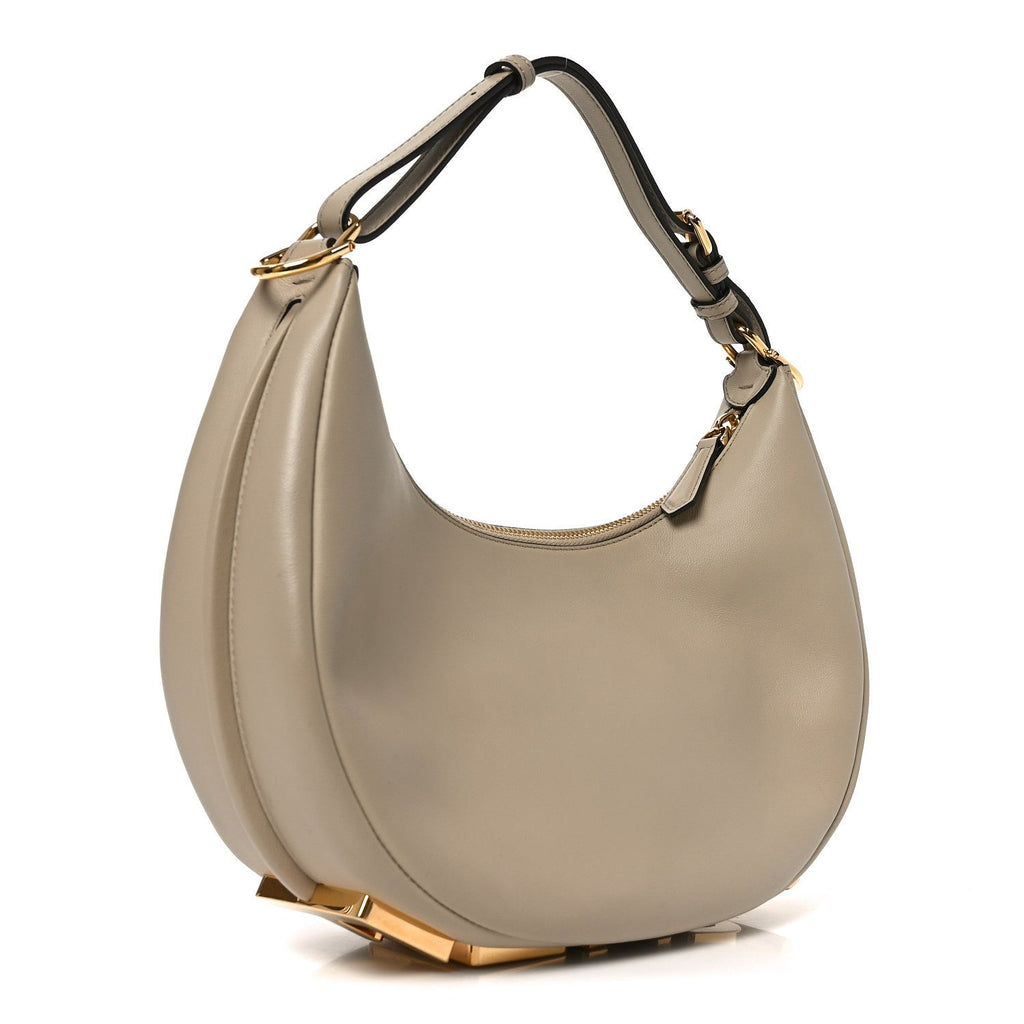 Vitello Grace Matte Small Fendigraphy Hobo Bag Nuvola