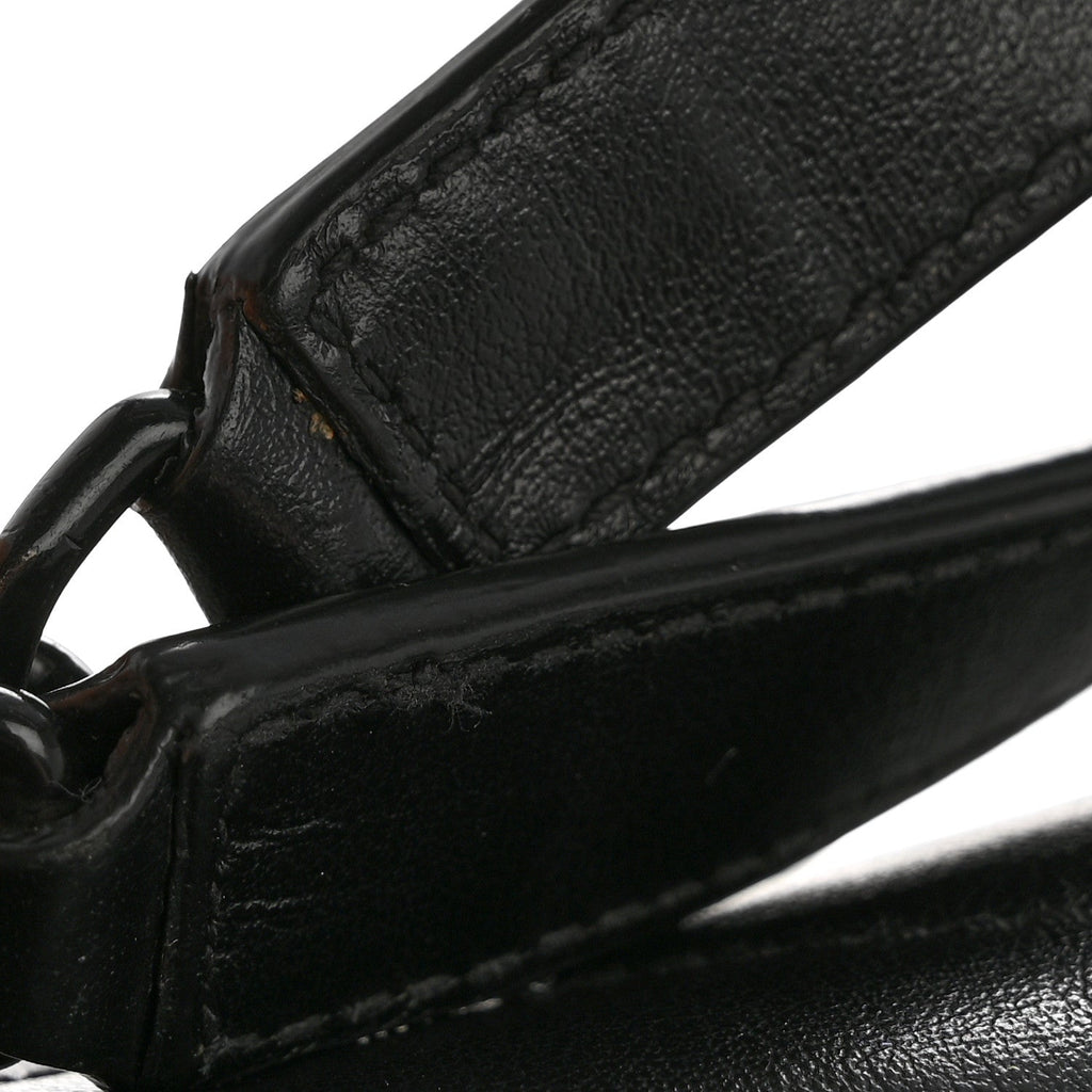 Calfskin Y Quilted Monogram Large Loulou Chain Satchel Black