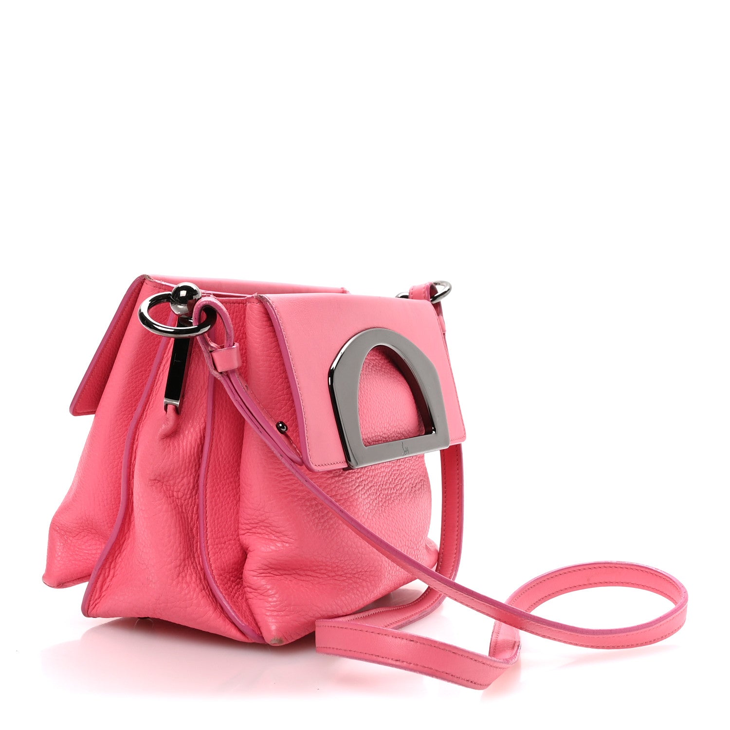 Grained Calfskin Passage Messenger Pink