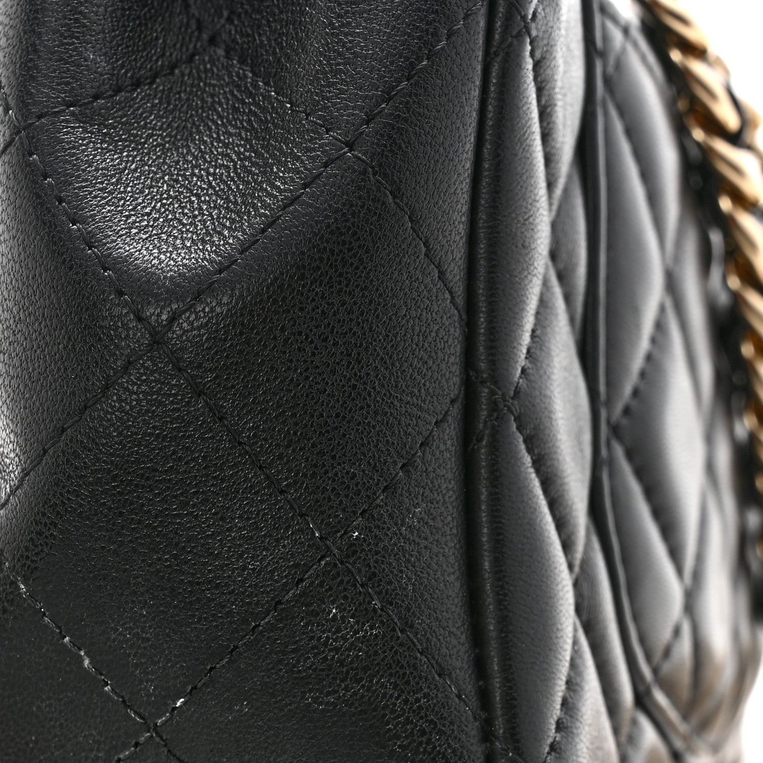 Lambskin Quilted Mini Coco Charms Rectangular Flap Black