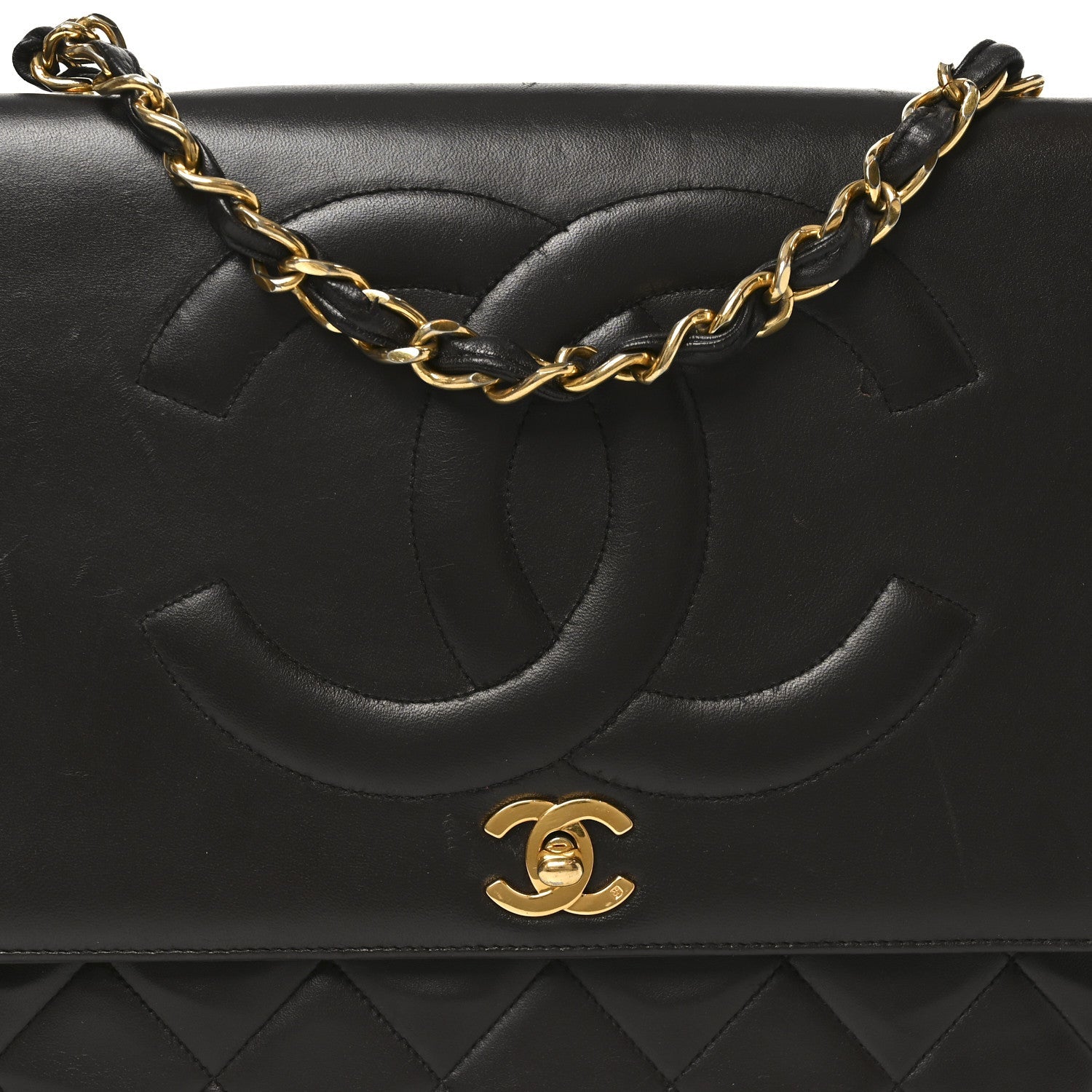 Lambskin Quilted CC Maxi Jumbo Single Flap Brown