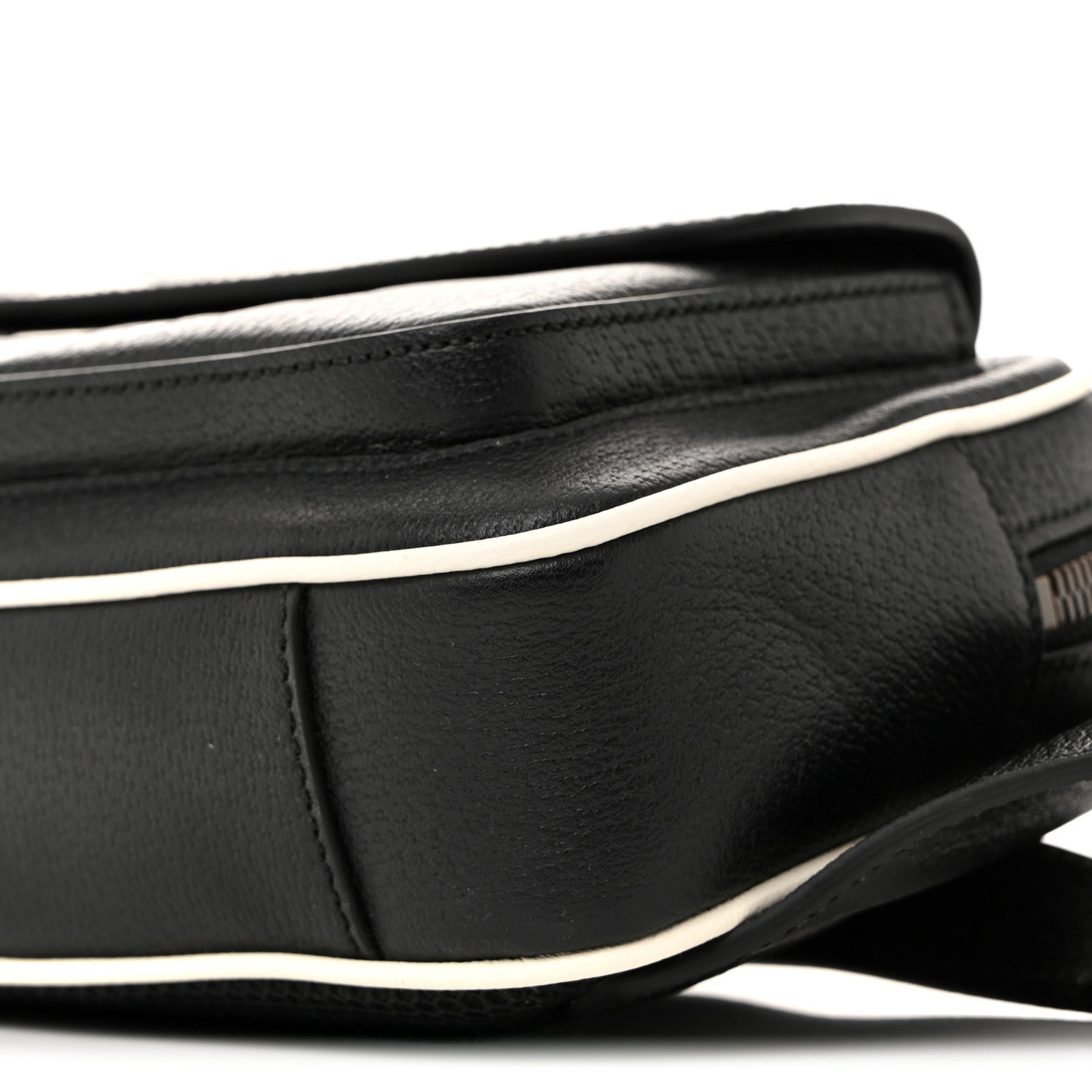 X ADIDAS Textured Dollar Calfskin Belt Bag Black