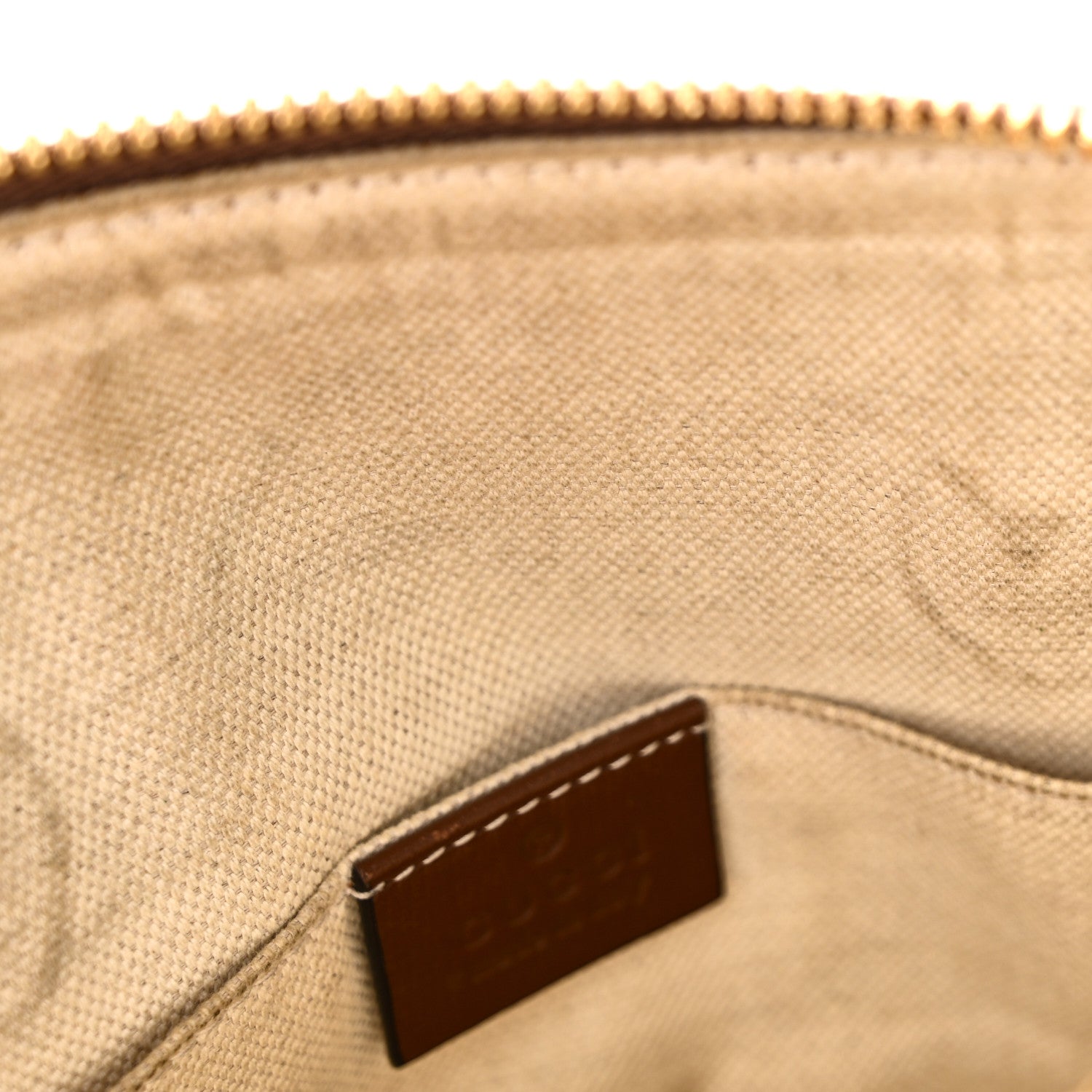 GG Supreme Monogram Azalea Calfskin Mini Horsebit 1955 Top Handle Bag Beige Ebony Brown Sugar