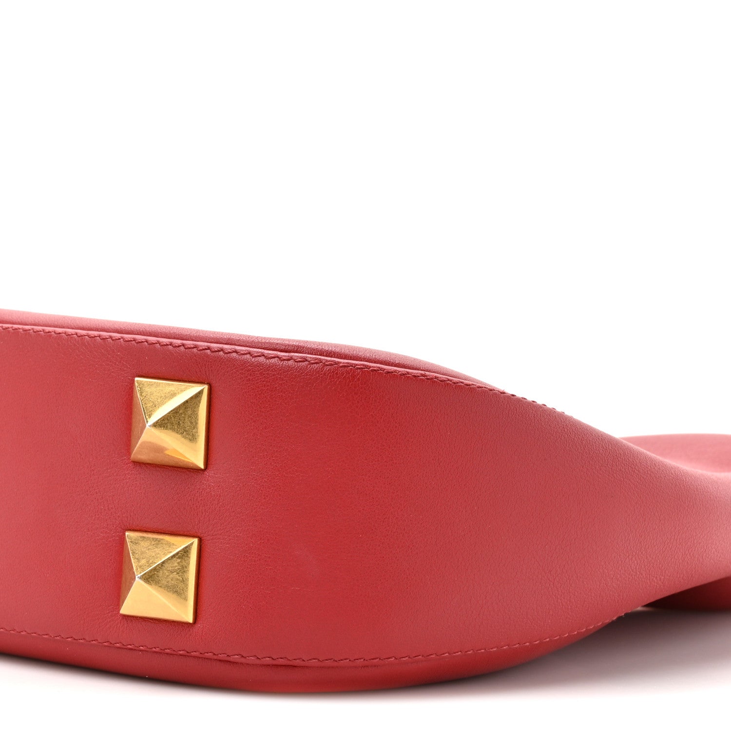 Calfskin Stud Sign Zip Hobo Rosso Valentino