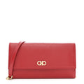 Printed Calfskin Gancini Wallet On Chain Red