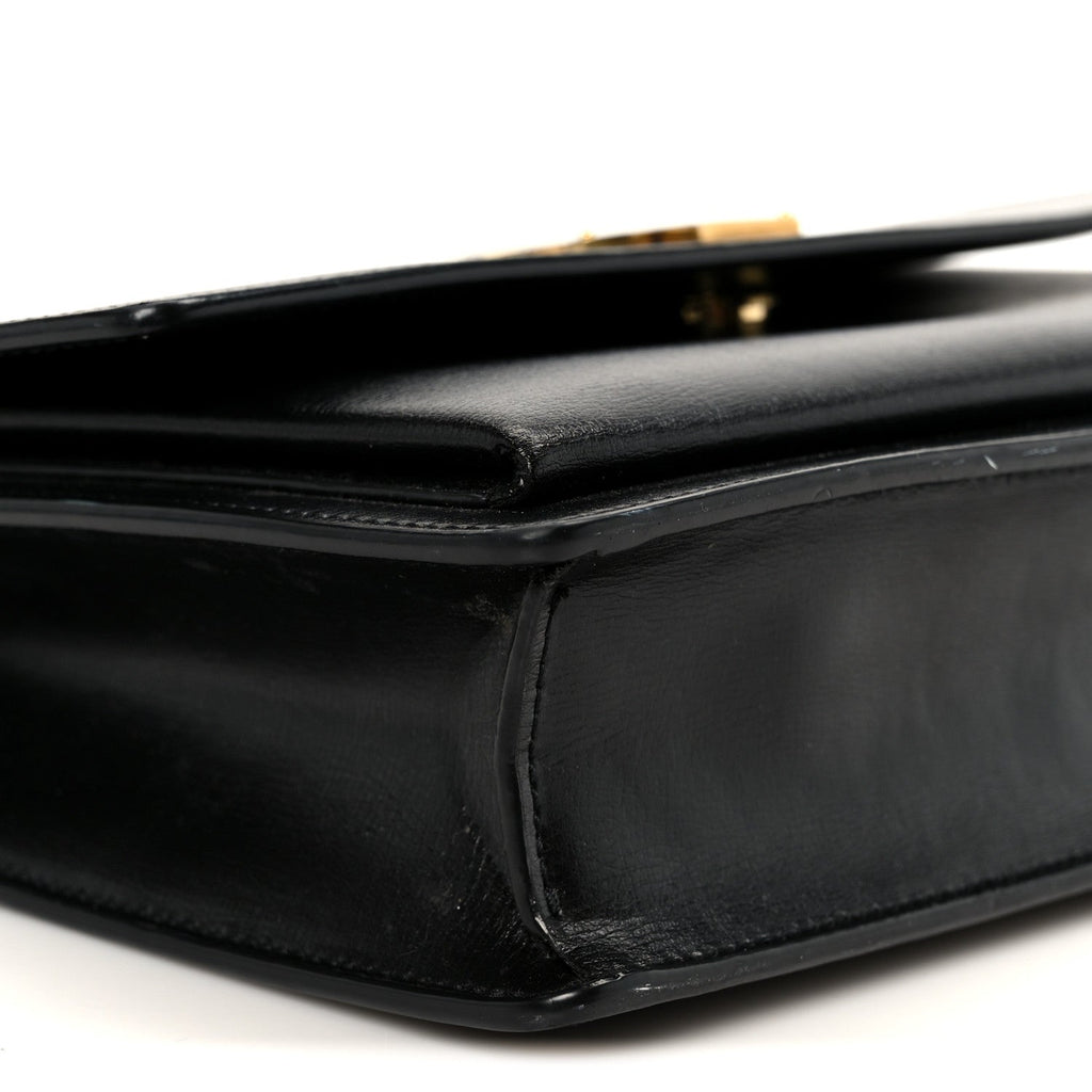 Smooth Calfskin Medium Monogram Sunset Satchel Black
