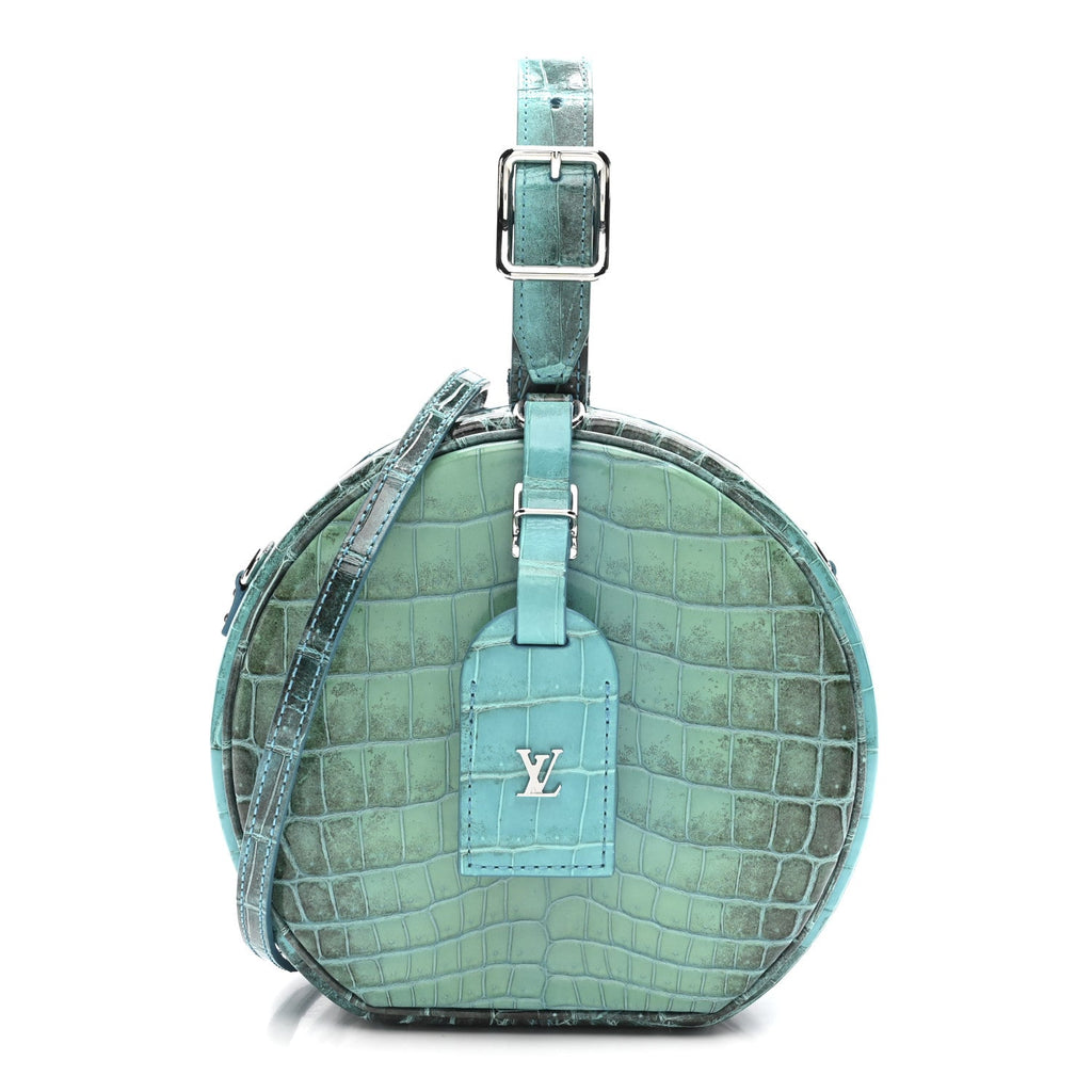 Crocodile Petite Boite Chapeau Turquoise