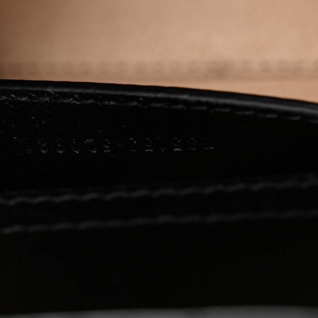 Textured Dollar Calfskin Web Small Diana Shoulder Bag Black Dusty Grey