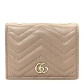 Calfskin Matelasse GG Marmont  Case Wallet Taupe