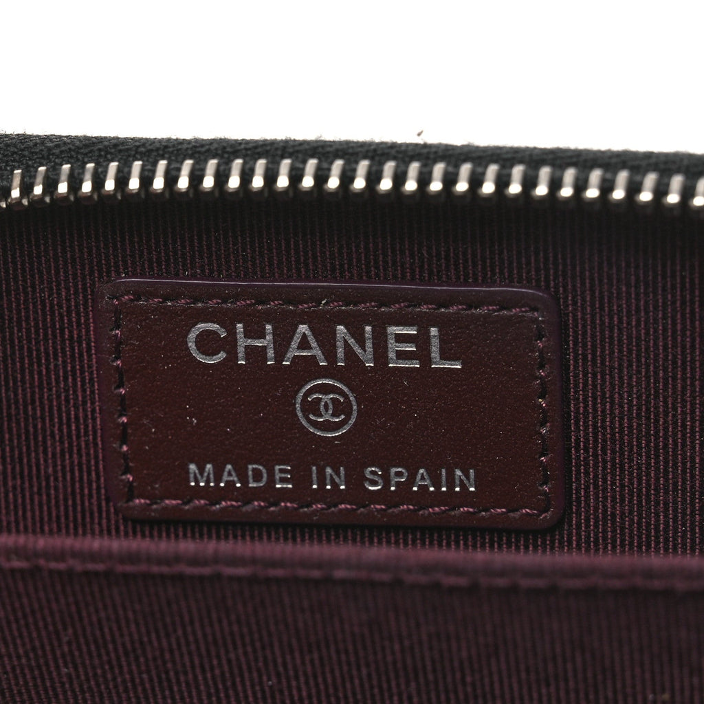 Caviar Quilted Zip Coin Purse Black
