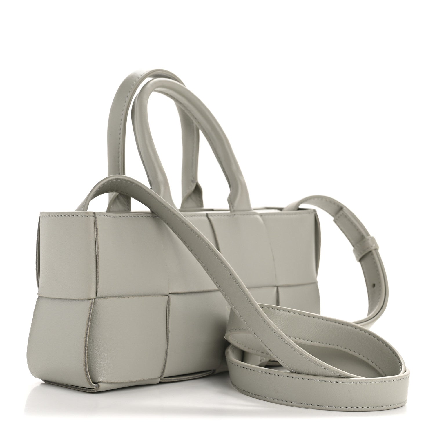 Nappa Maxi Intreccio Mini Arco East West Tote Agate Grey