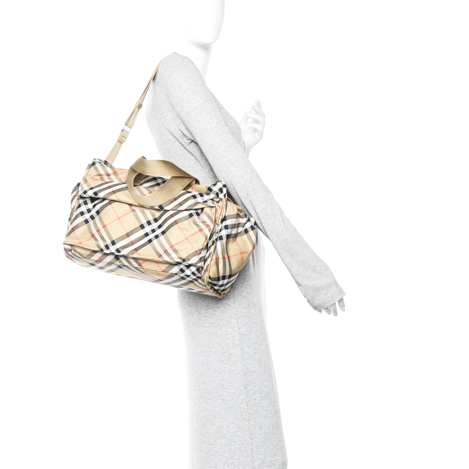 Nova Check Tote Diaper Bag Sand Beige
